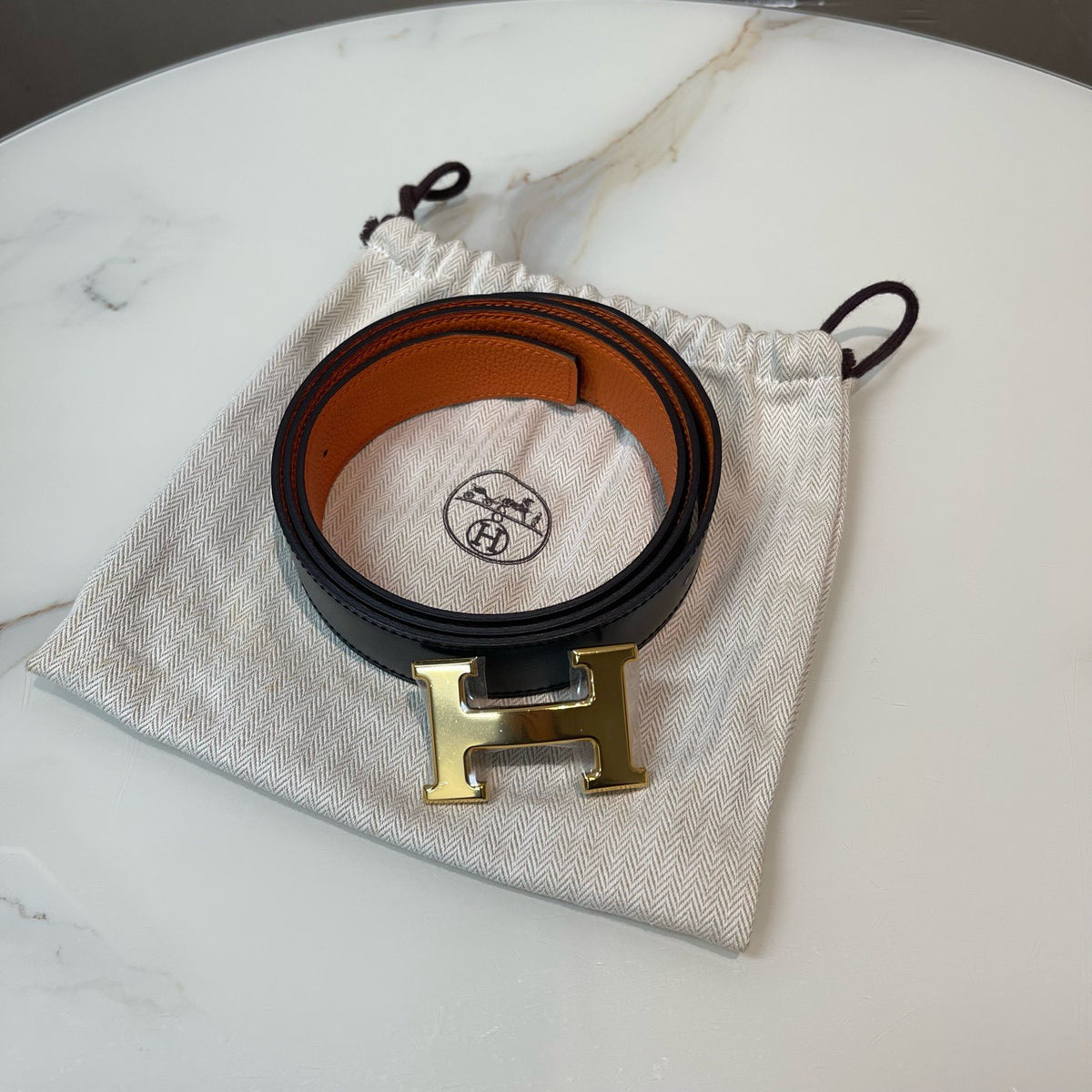 Hermes Constance H Reversible Belt