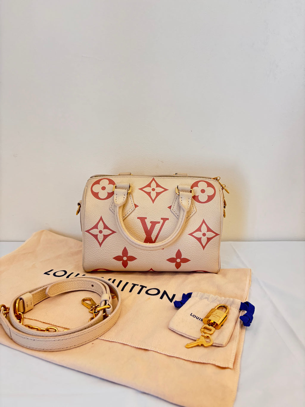 Louis Vuitton strawberry with cream pure leather speedy 20