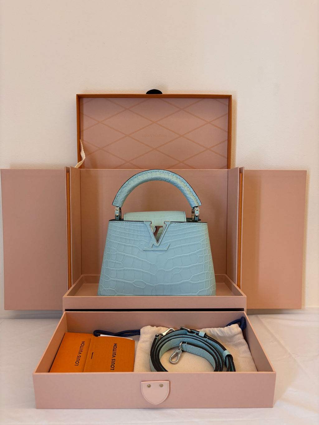 Louis Vuitton crocodile skin capucines mini