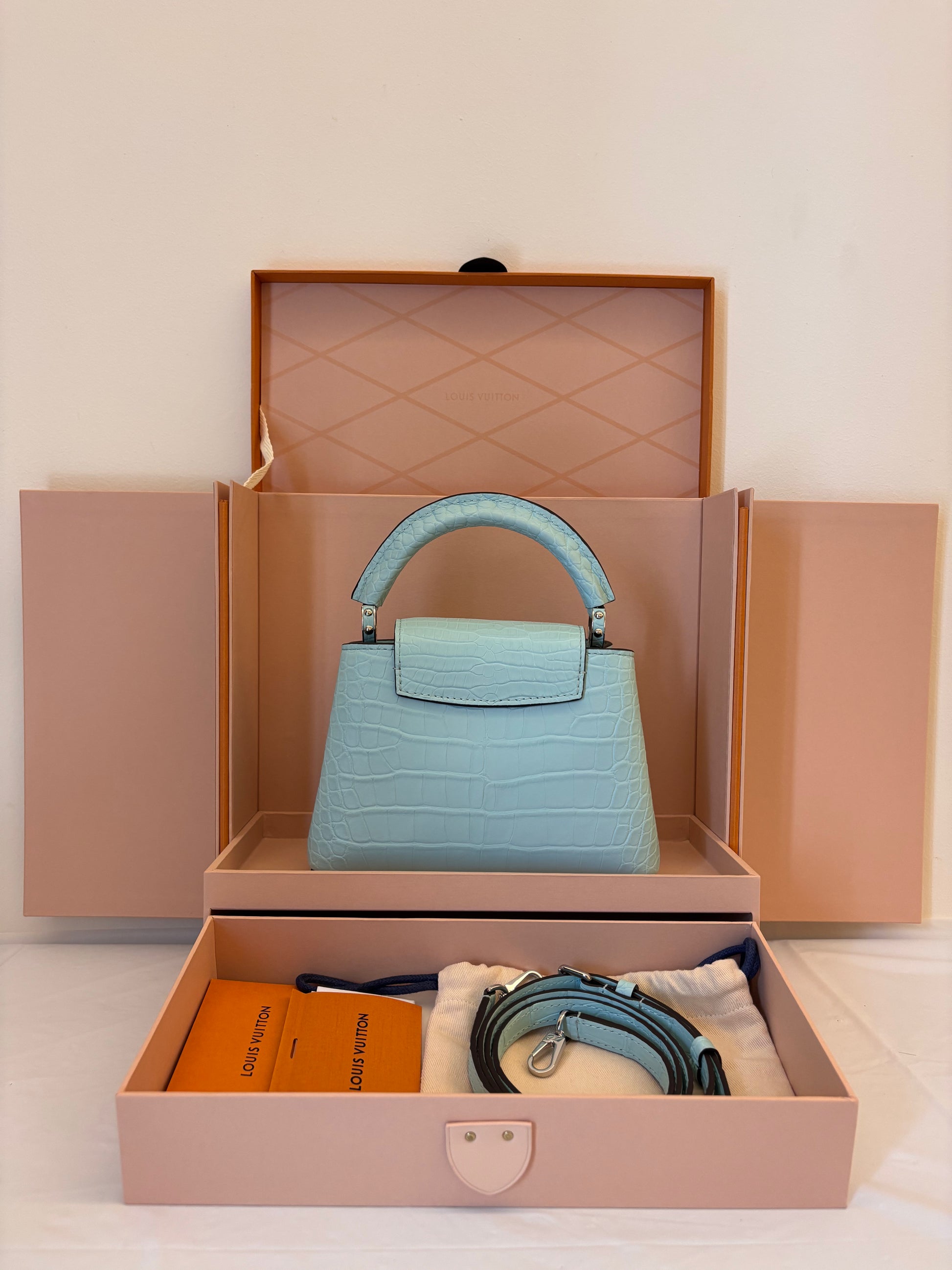 Louis Vuitton crocodile skin capucines mini