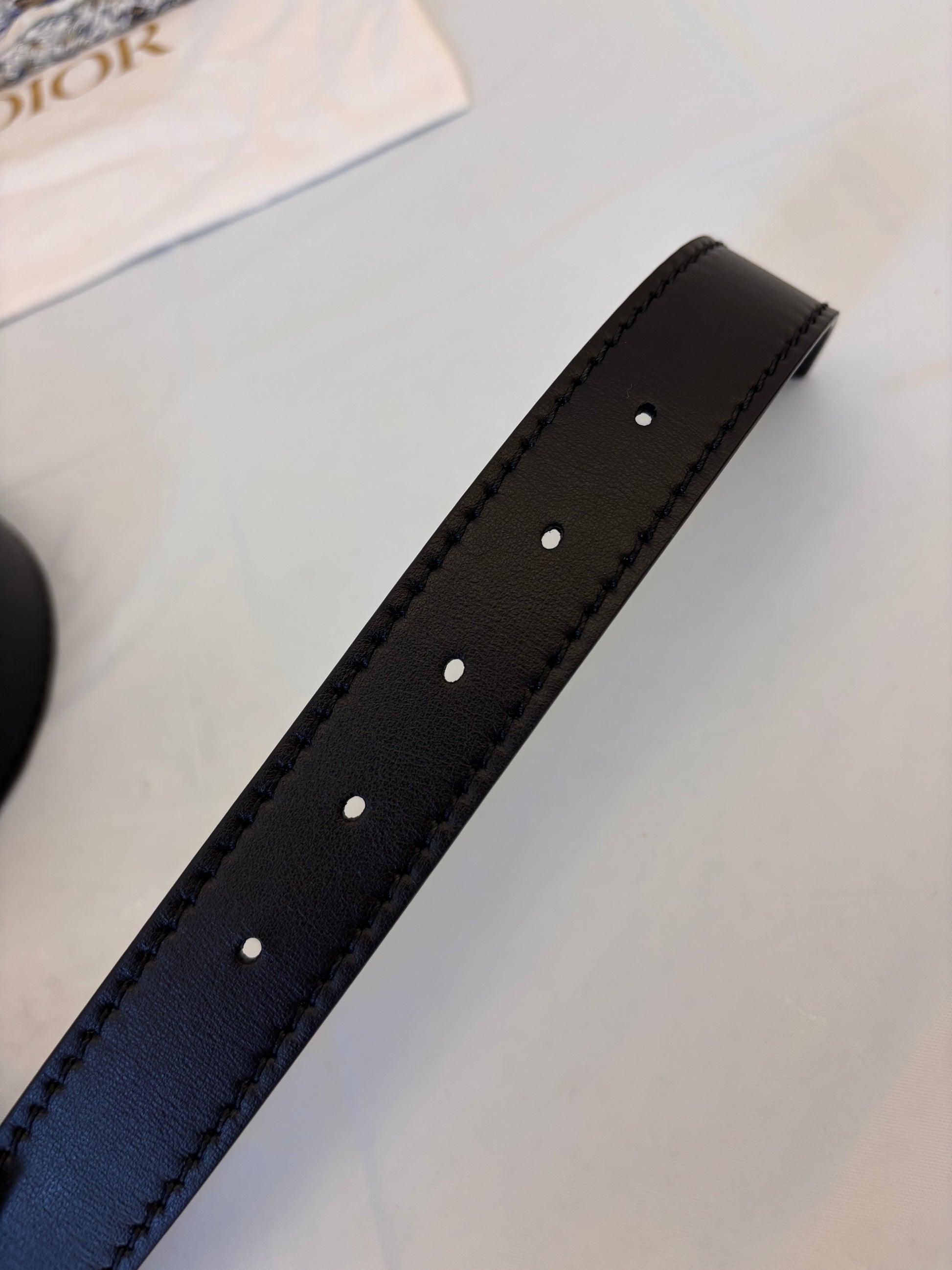 Dior black pure leather belt