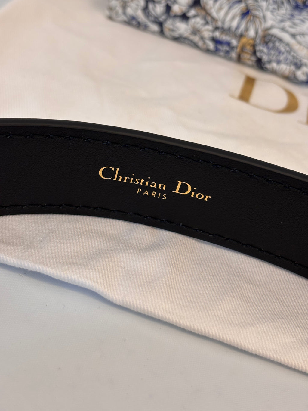 Dior black pure leather belt