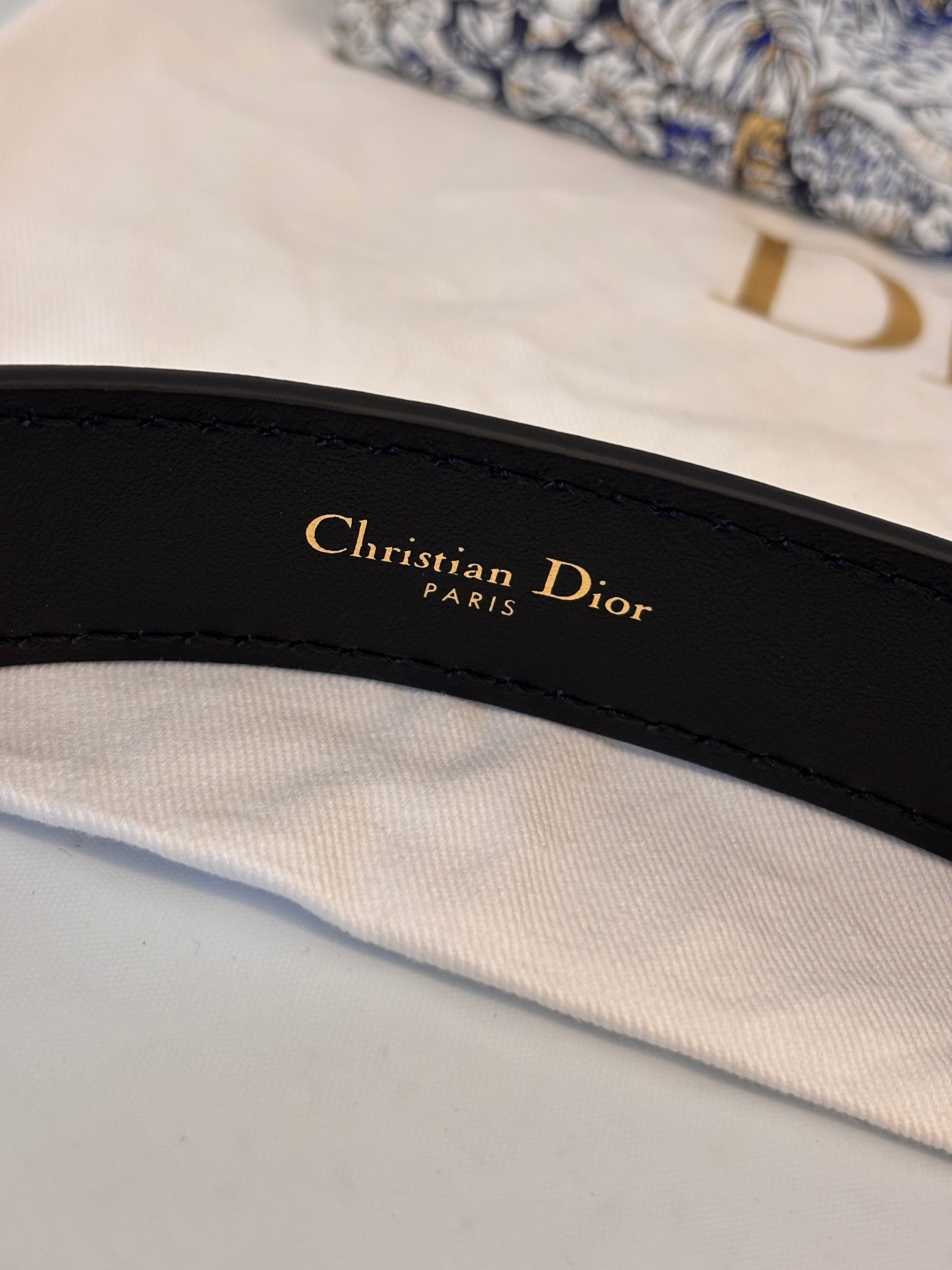 Dior black pure leather belt
