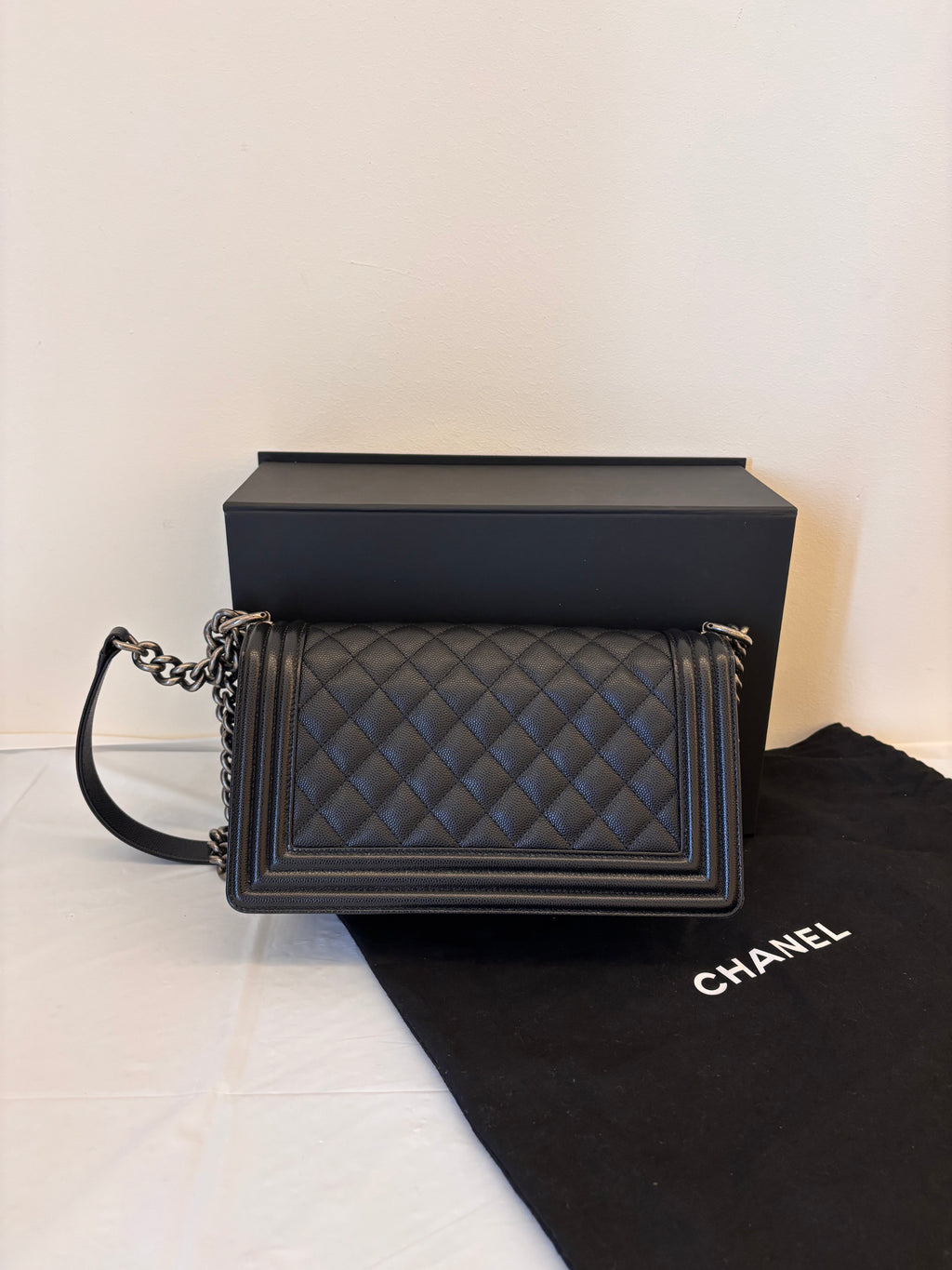 Chanel Black silver Medium Leboy