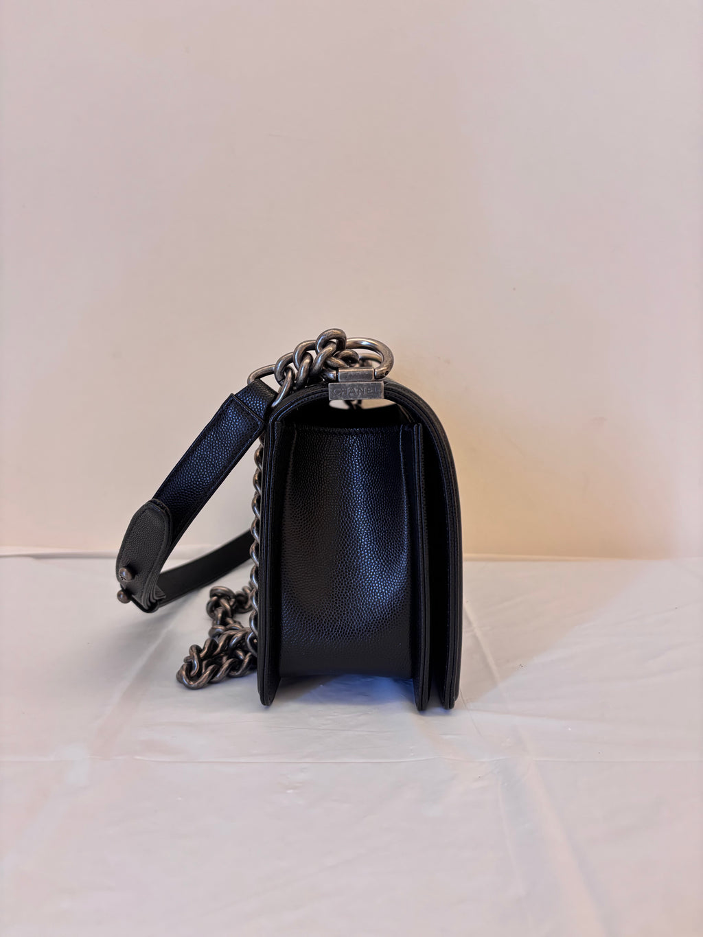 Chanel Black silver Medium Leboy