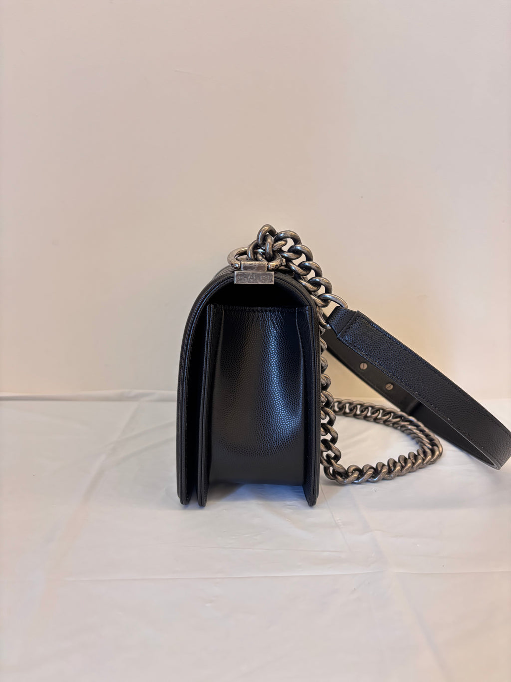 Chanel Black silver Medium Leboy
