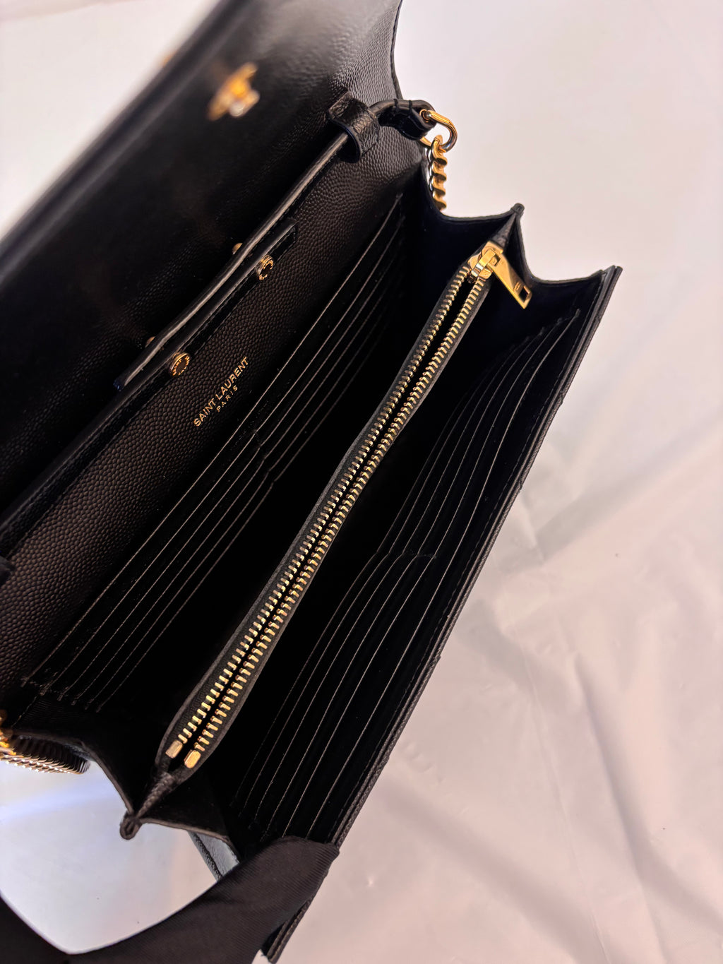 Saint Laurent Black gold envelope chain pack