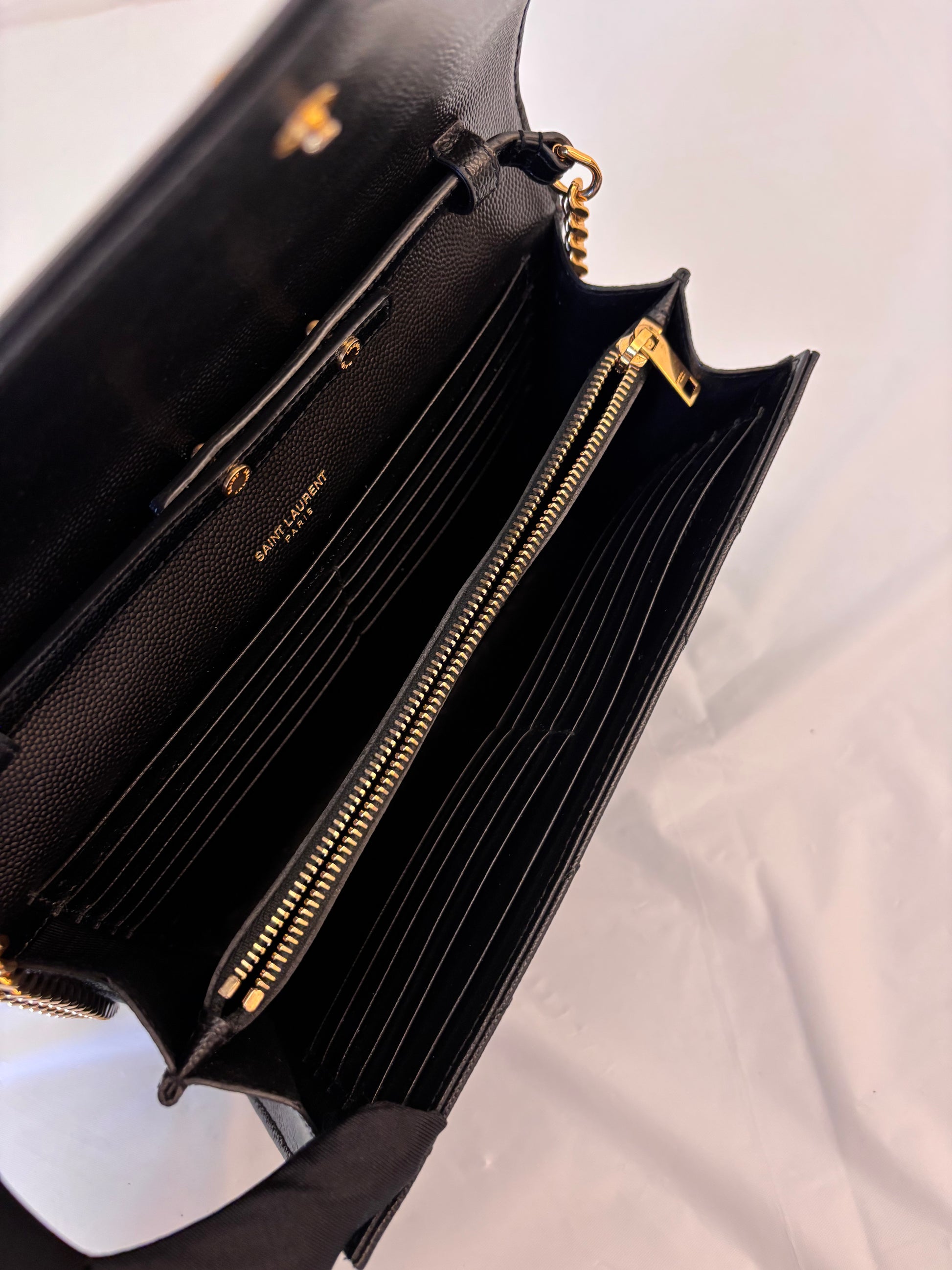 Saint Laurent Black gold envelope chain pack