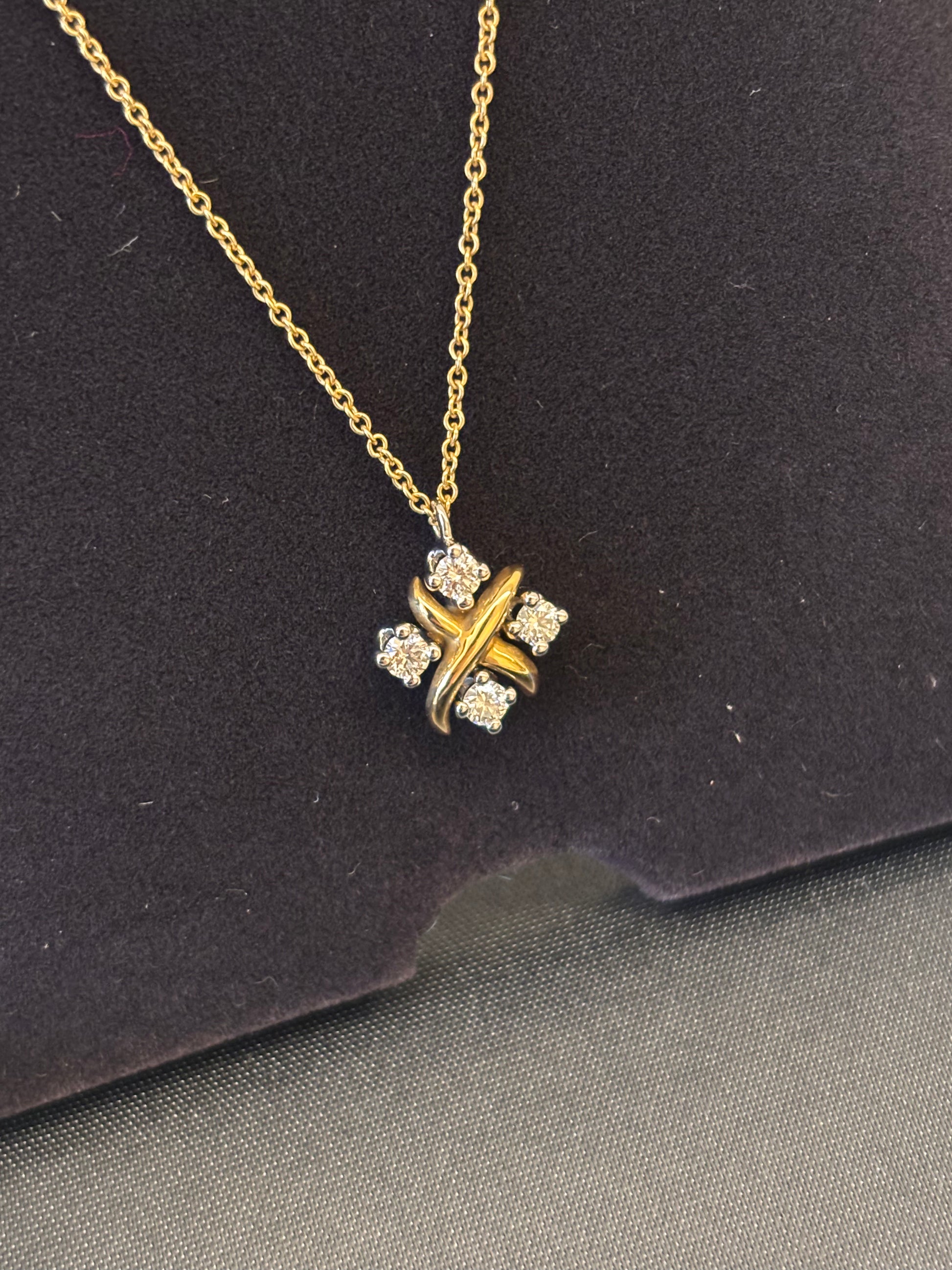 Tiffany&Co 18K Rose Gold diamond necklace