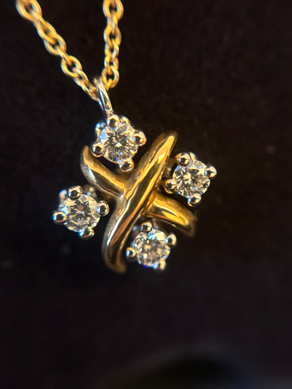 Tiffany&Co 18K Rose Gold diamond necklace