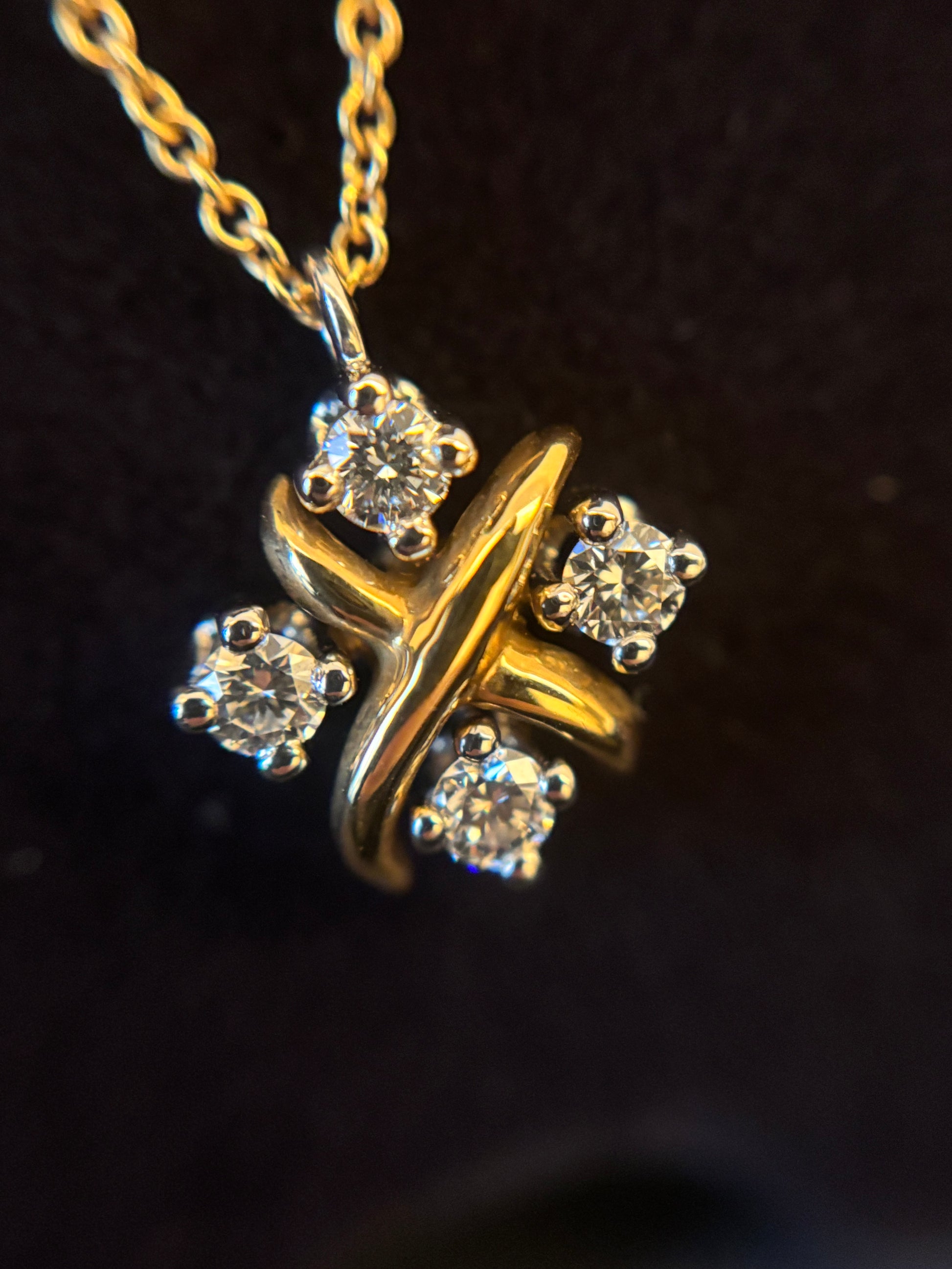 Tiffany&Co 18K Rose Gold diamond necklace